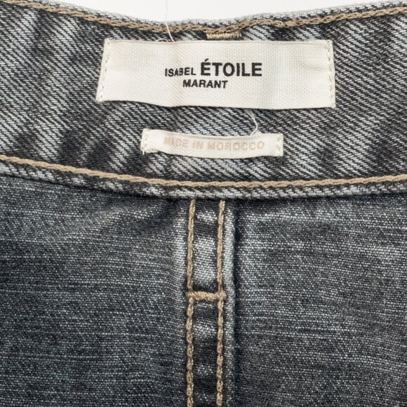 Isabel Marant Etoile Henoya Grey Acid-Wash High-Rise Slim-Leg Jeans - Picture 10 of 12